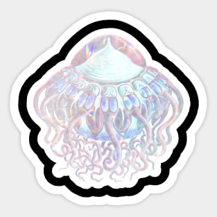 jellyfish silver holo Sticker